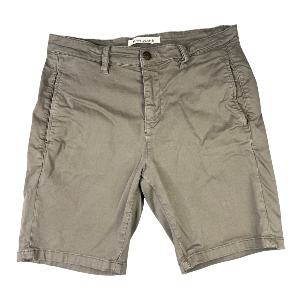 Mavi Simon Mens Chino Shorts Olive Green Stretch Cotton Size 33 04 298 22758